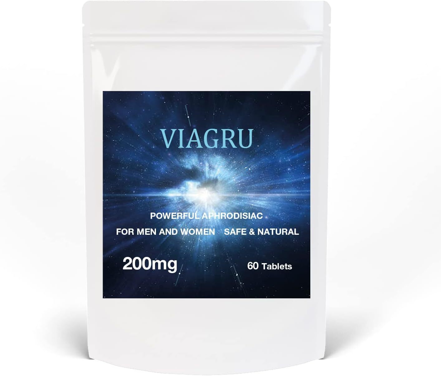 Viagru 200mg 60 High Dose Blue Tablets for Men and Women, Stay Harder for Longer, Natural and Safe