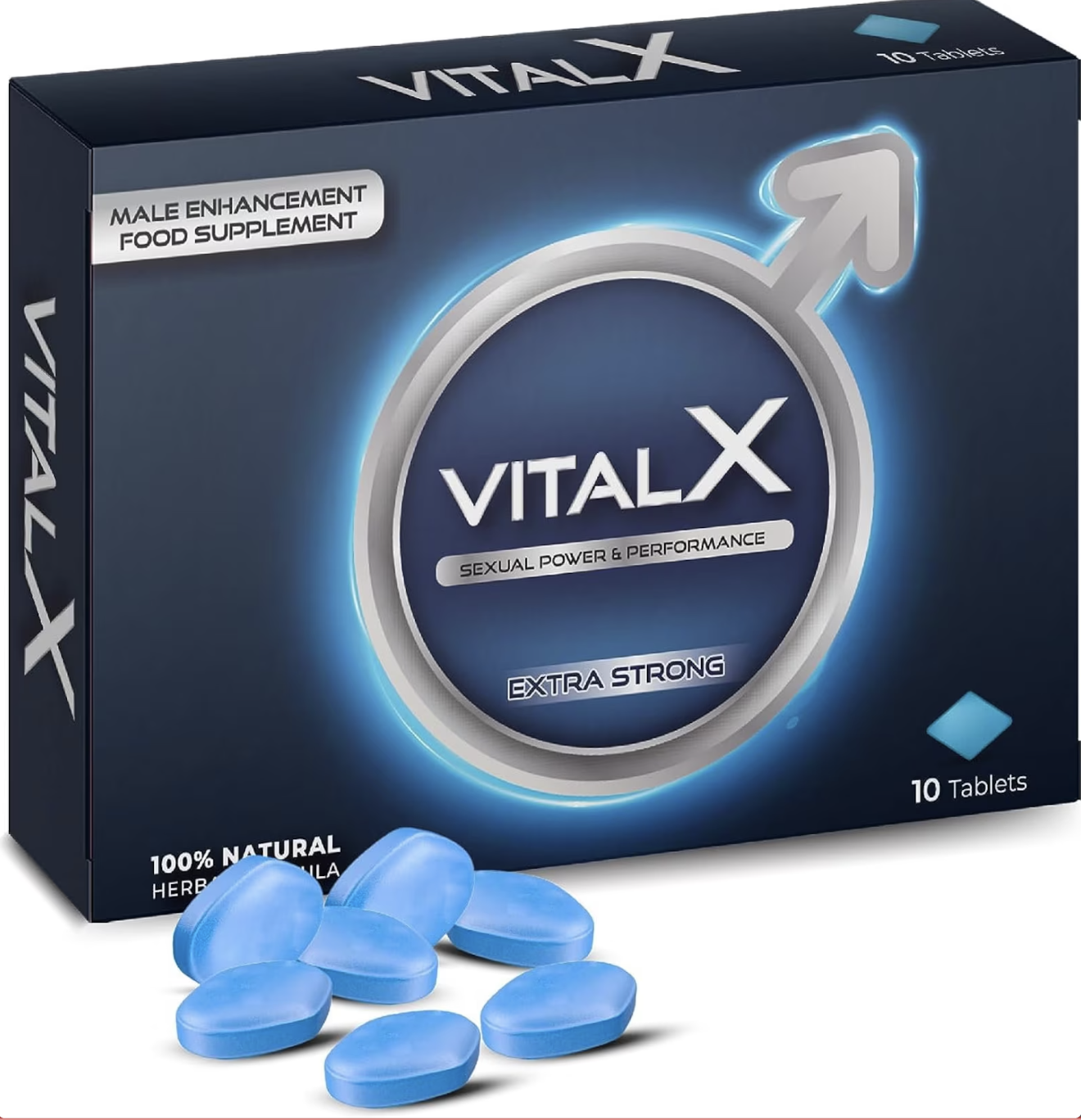 VitalX - 10 Tablets | Power & Performance | Herbal Supplement for Men | 100 Natural