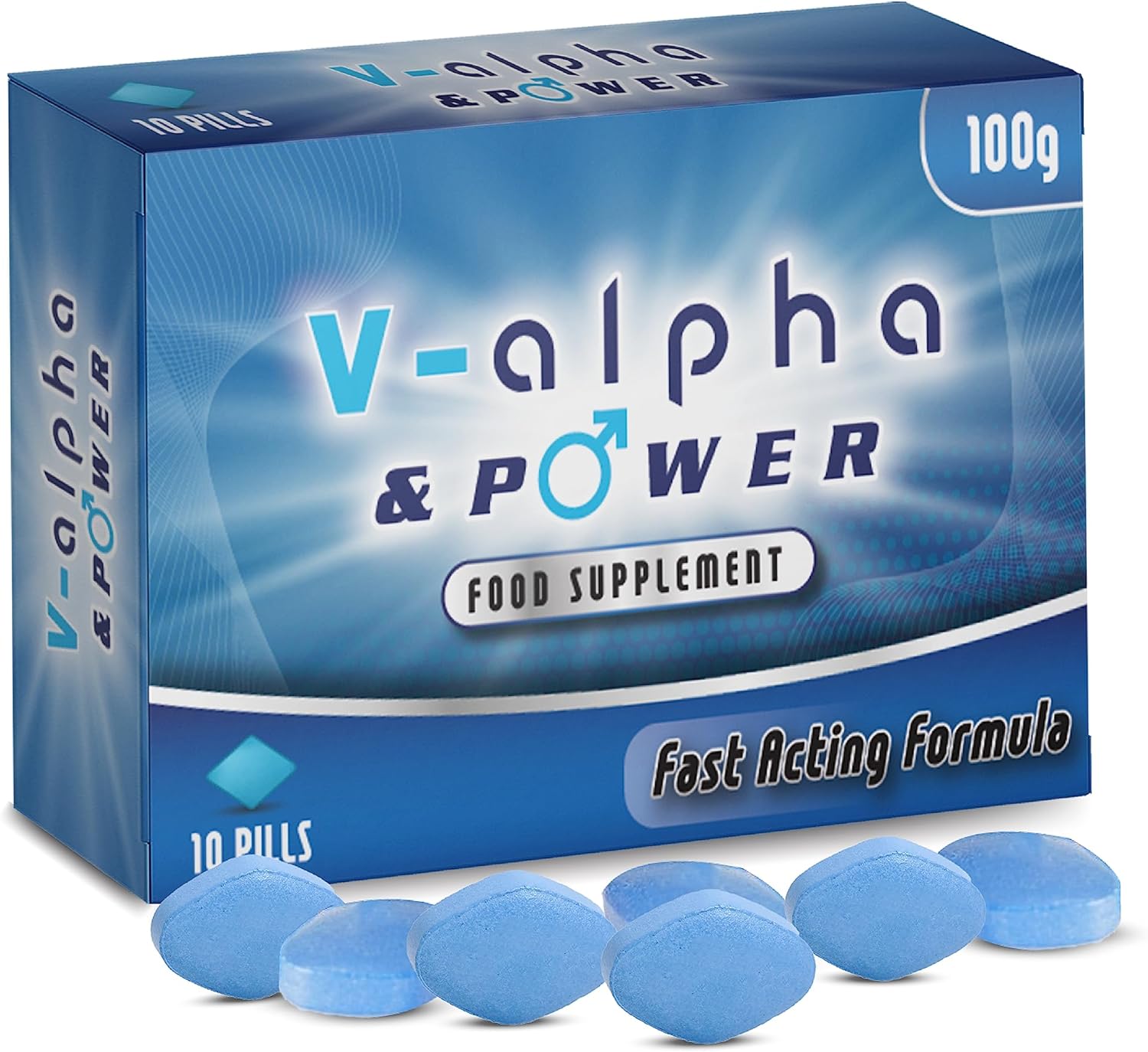 V-alpha & power | 10 Tablets | 100MG Herbal Natural Ingredient - Power & Performance | Fast Acting Energy