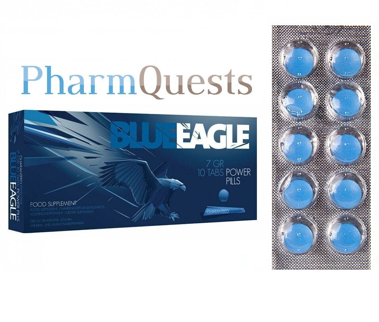 10 x Blue Pills Herbal đ„ Blue Eagle for Men đ„ Selenium L-Arginine Ginseng