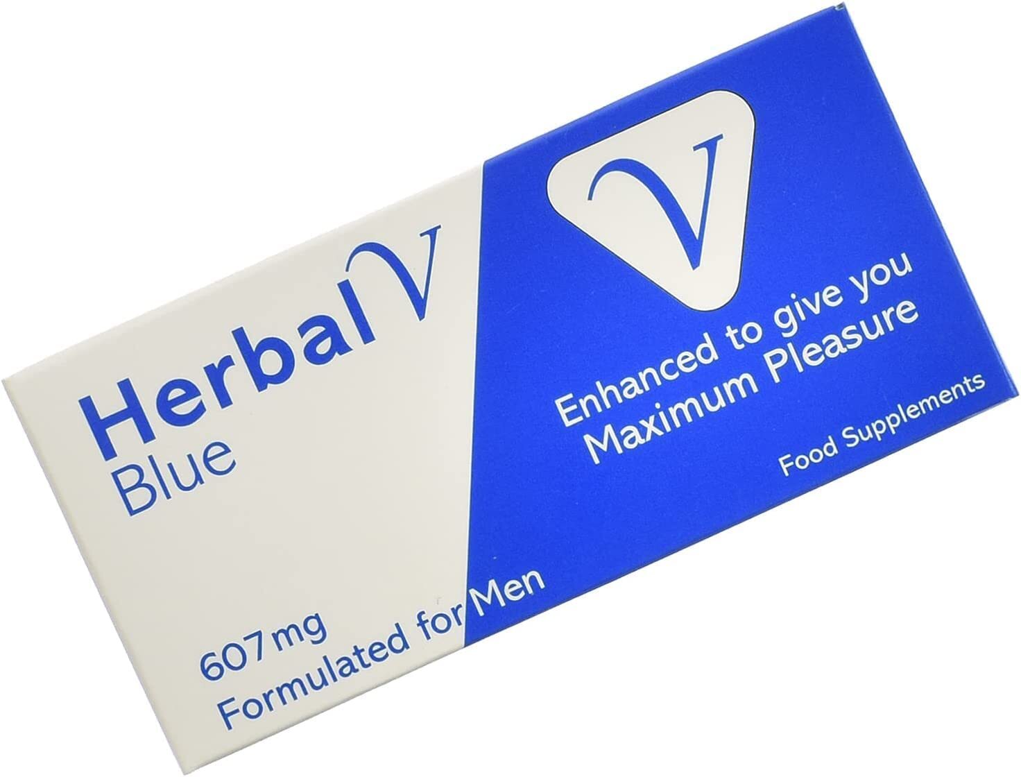 Herbal V Blue Supplement Pills for Men - Powerful Fast Acting Enhancing Male Stamina Booster