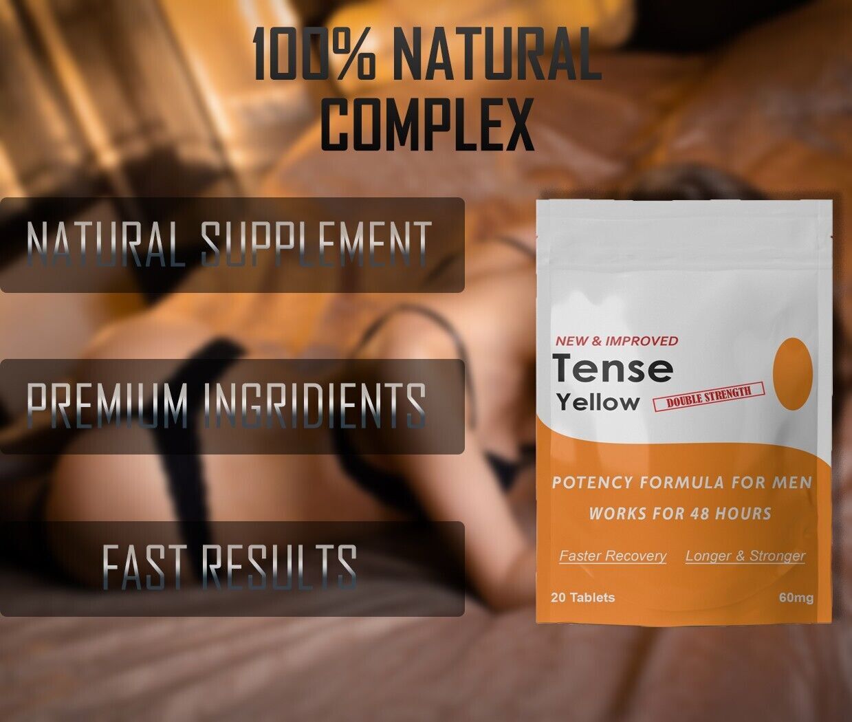 20Pc x 100MG Tense Male Sex Tablets Libido Enhancement Strong Supplement For Men⭐️⭐️⭐️⭐⭐