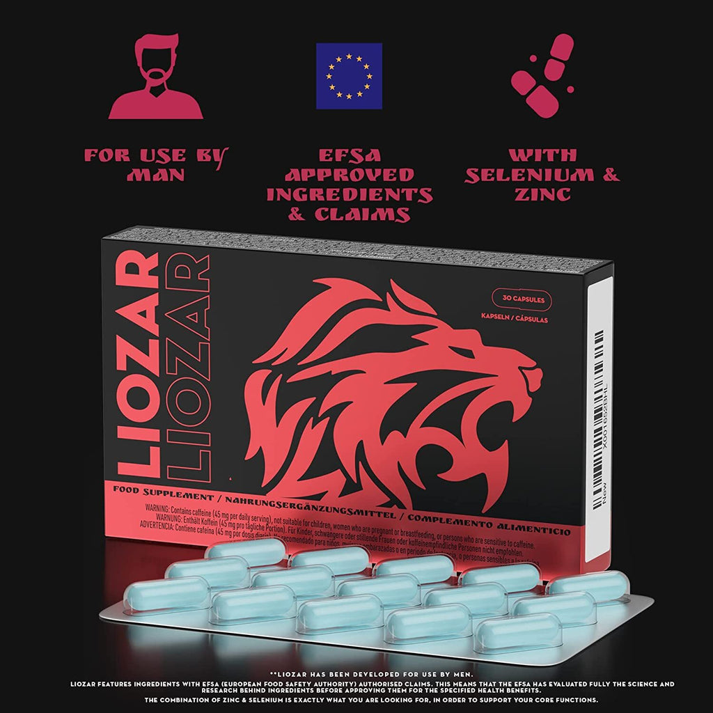Liozar - High Strength in Selenium, Ginkgo, Maca, D-Aspartic Acid, Ginseng to Support Men - 30 Capsules