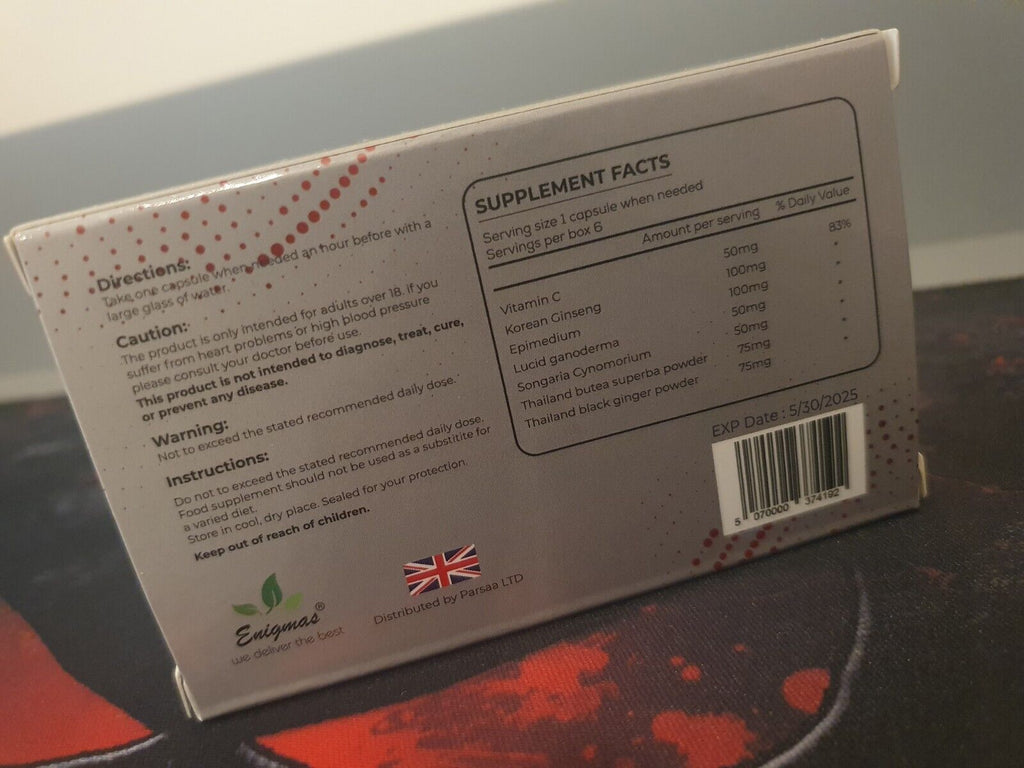 IRON HILLS MALE HERBAL CAPSULES FOR MEN WITH  WITH VITAMIN C UK 30 X 100MG
