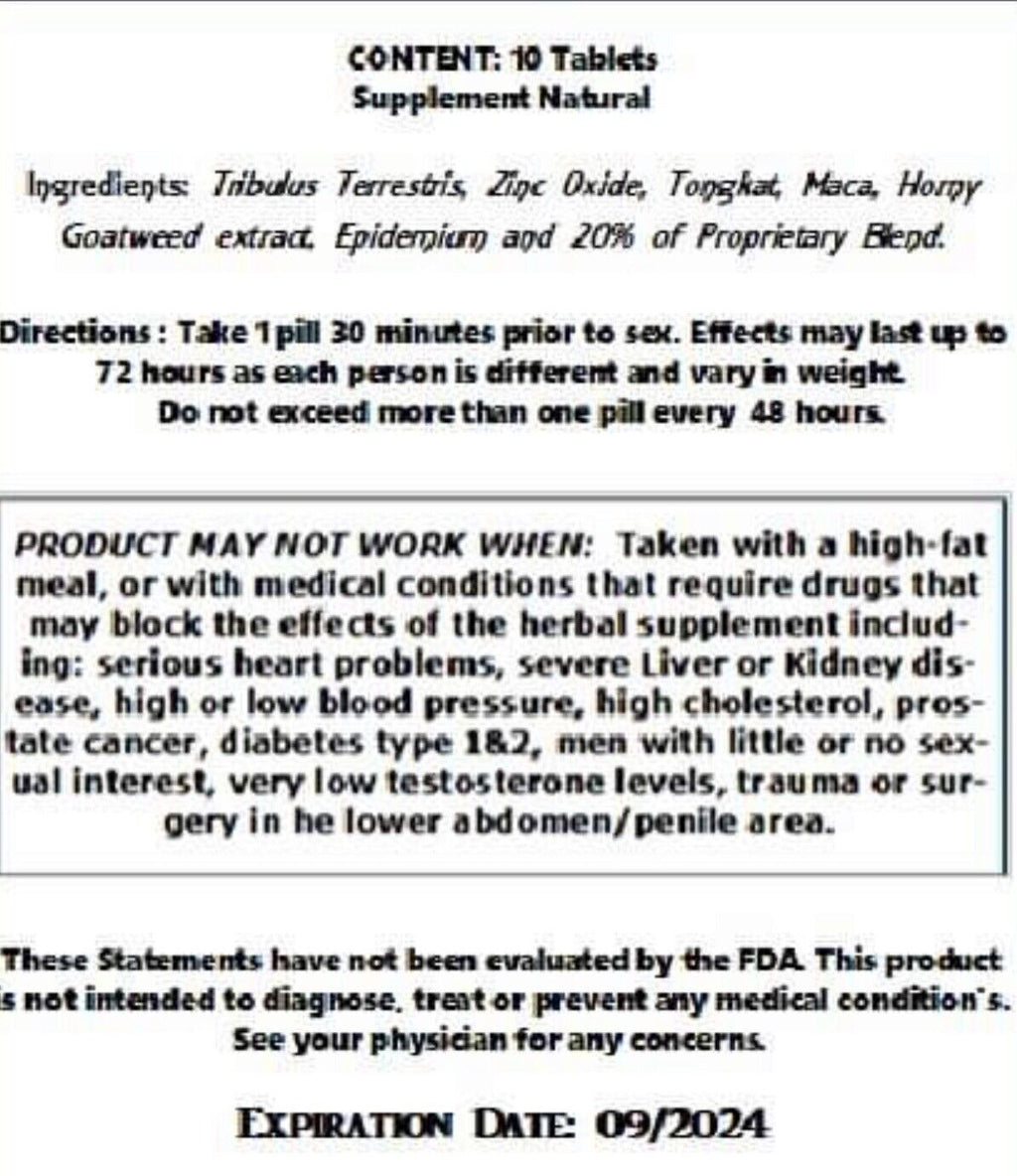 10 Toro caps Male Enhancement ENERGY Booster pill for both sexes xxxplos la pep