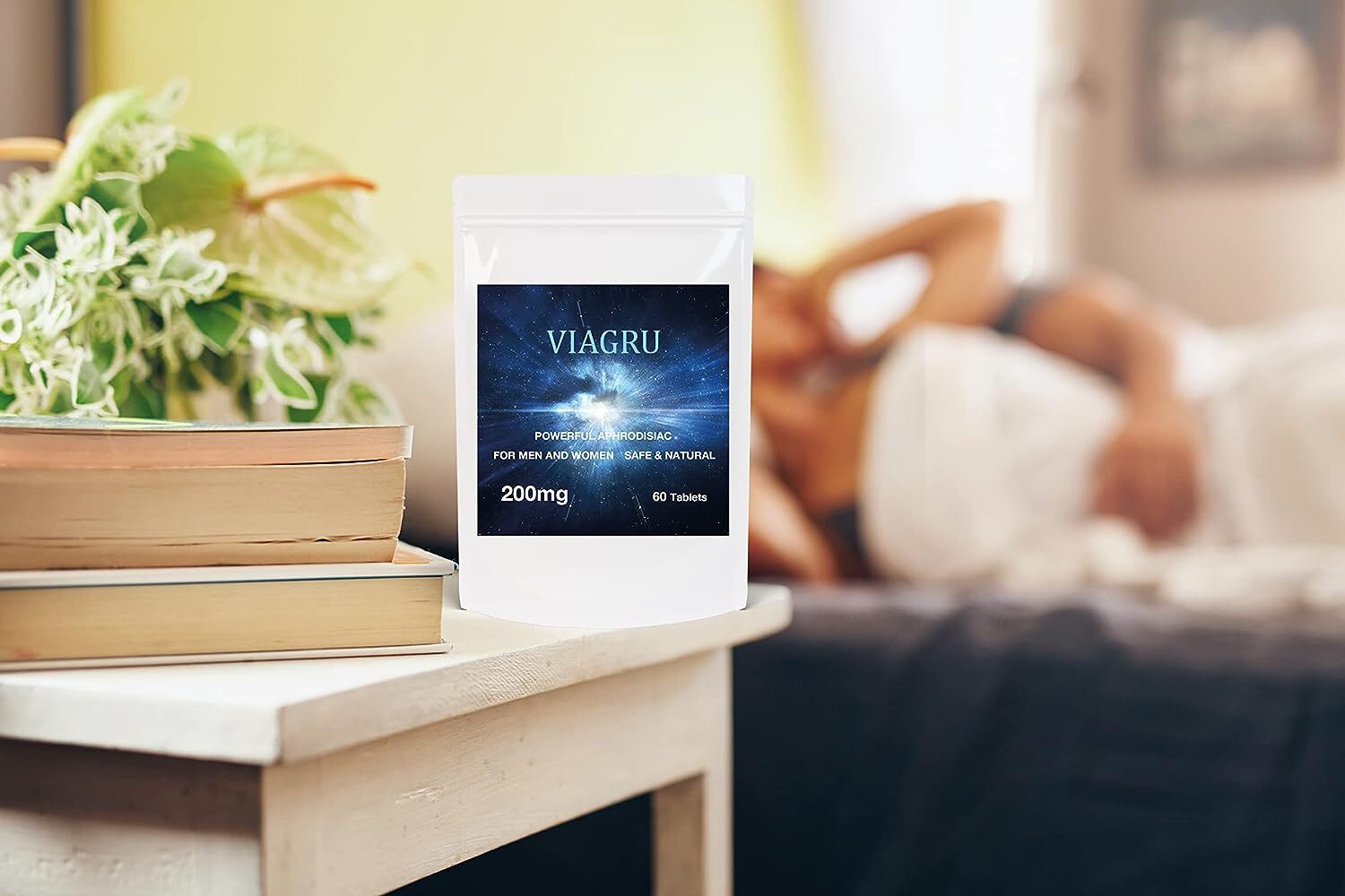 Viagru 200mg 60 High Dose Blue Tablets for Men and Women, Stay Harder for Longer, Natural and Safe