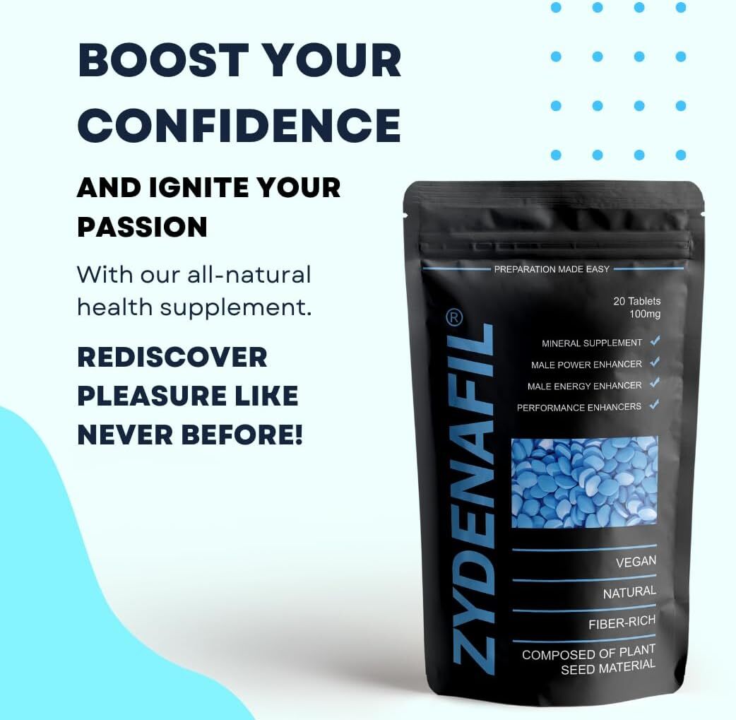 Zydenafil™ Blue Pill | 40 Tablets | Fast Effect Male Performance Enhancing 100% Herbal Food Supplement |