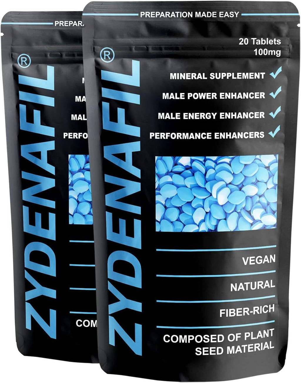 Zydenafil™ Blue Pill | 40 Tablets | Fast Effect Male Performance Enhancing 100% Herbal Food Supplement |