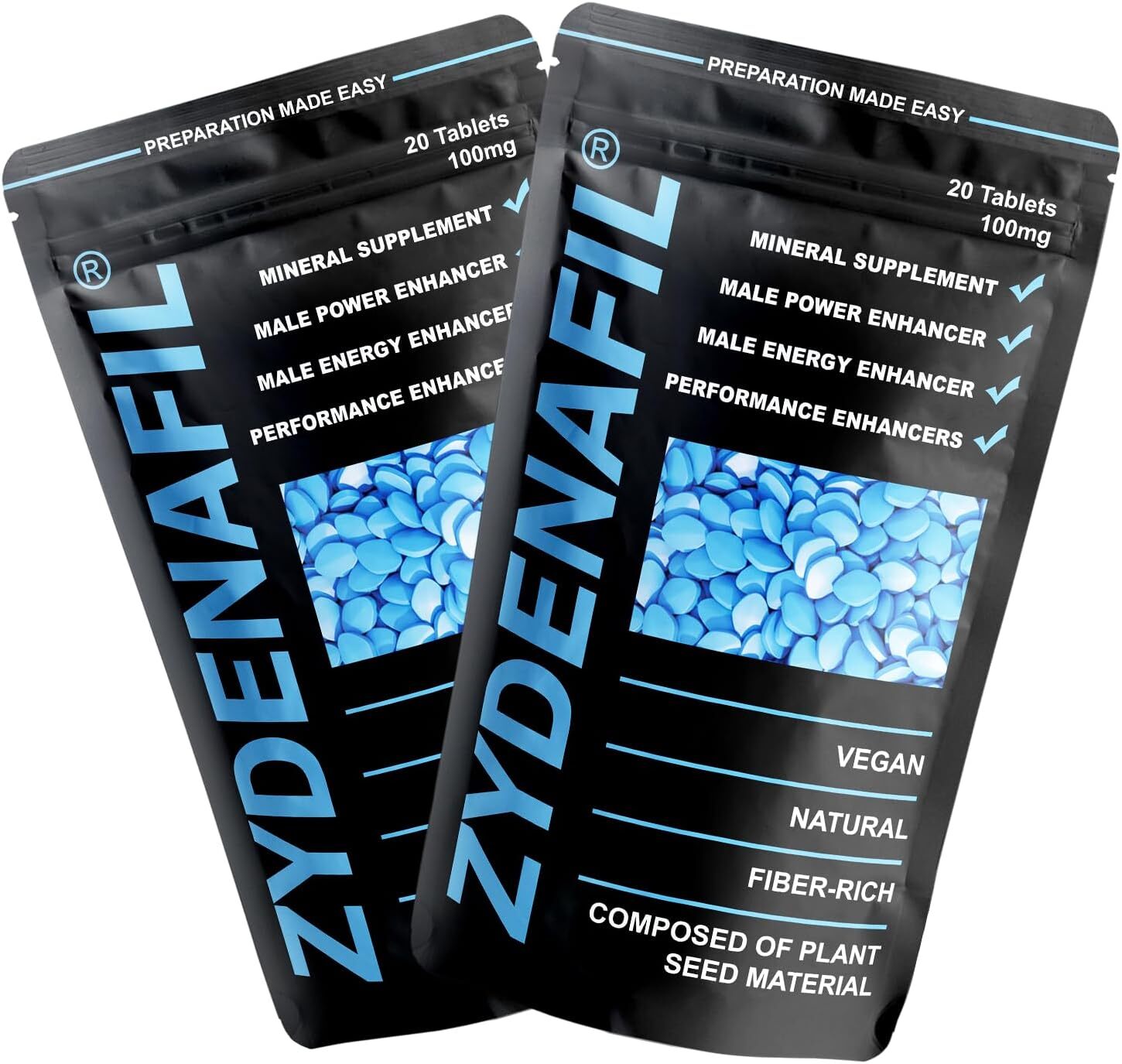 Zydenafil™ Blue Pill | 40 Tablets | Fast Effect Male Performance Enhancing 100% Herbal Food Supplement |