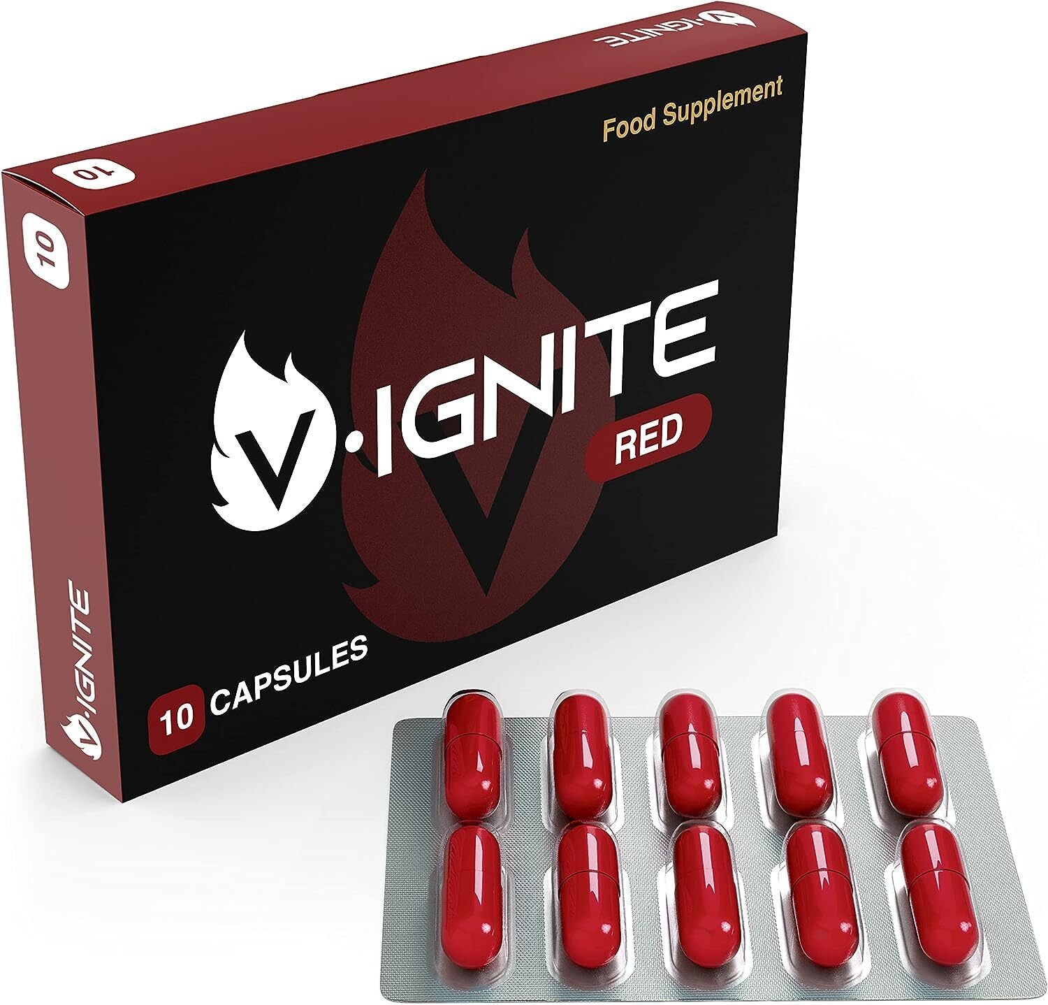 V•IGNITE - Strong and Fast Acting - 10 Capsules for Men | 100% Effective Natural Ingredients