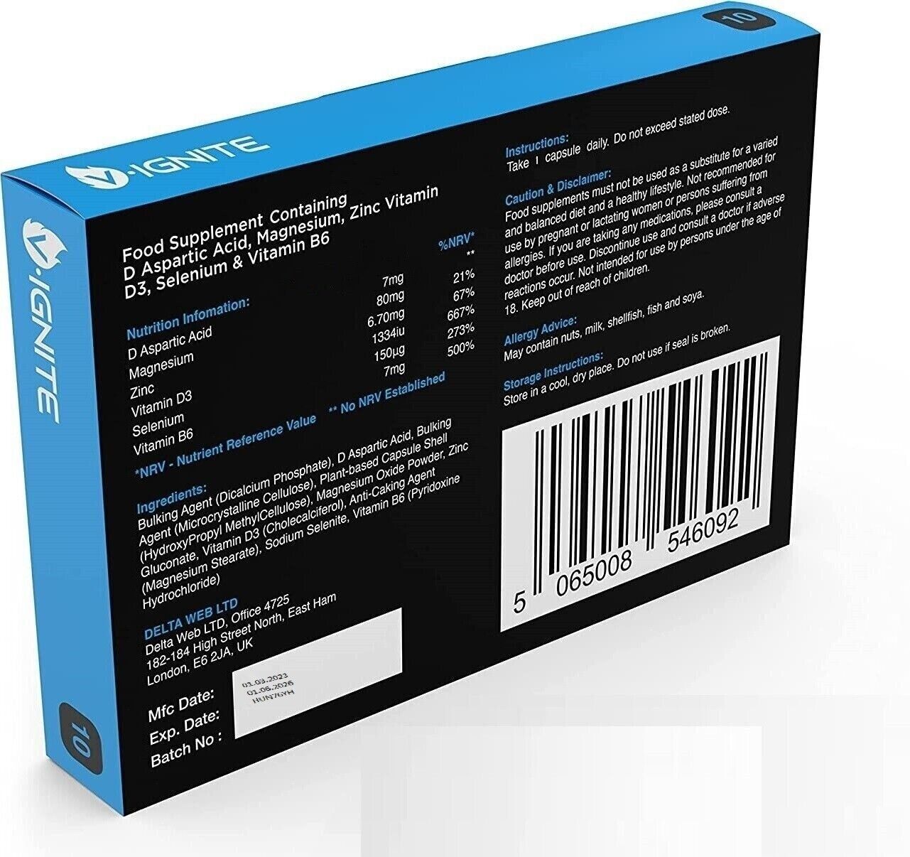 100 x 100mg V IGNITE BLUE Tablets - Delta Web Ltd
