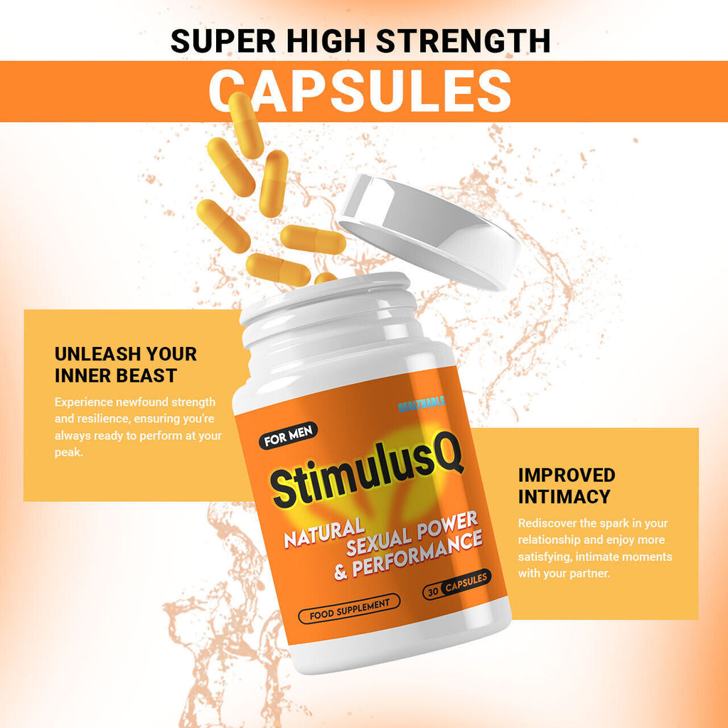 StimulusQ Food Supplement for Men 30 Aphrodesiac Capsules for Hims