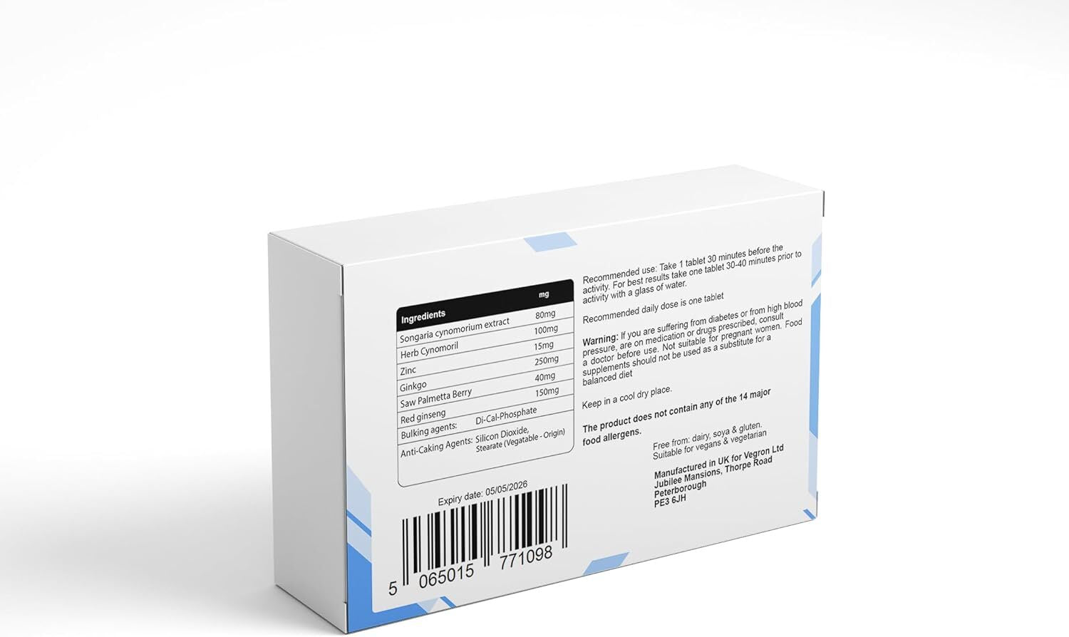 V-Line Sky Blue 10 Tablets. Premium Male Enhancement Support - Boosts Energy, Performance, and Stamina for Men - Safe, Effective, and All-Natural Pills