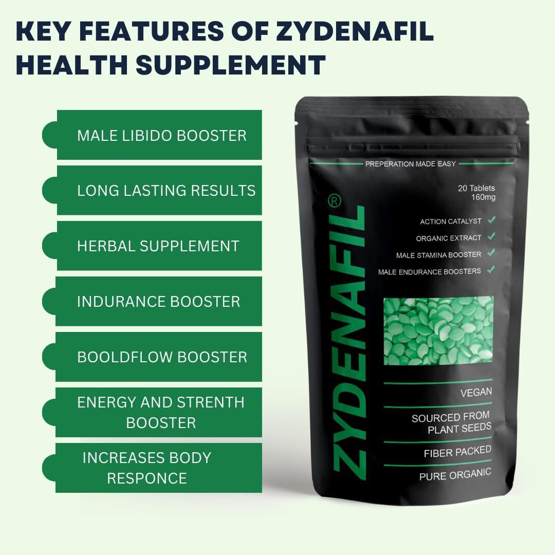 🆂🆃🆁𝗢🅽🅶 𝗛𝗘𝗥𝗕𝗔𝗟 𝗧𝗮𝗯𝗹𝗲𝘁 𝗳𝗼𝗿 𝗺𝗲𝗻 Zydenafil™ 【Ｇｒｅｅｎ　Ｐｉｌｌ】| 20 Tablets | Supplement | Fast Acting | Ginseng Maca