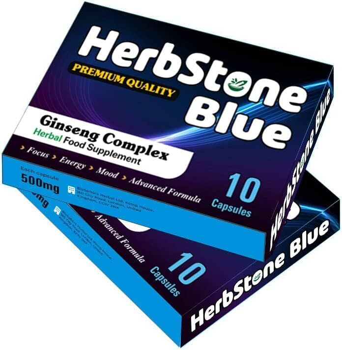 HERBSTONE BLUE - New Super Strong Herbal Supplement for Men, Ginseng