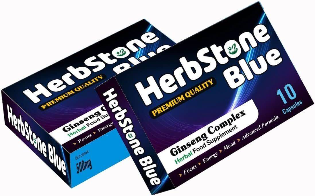 HERBSTONE BLUE - New Super Strong Herbal Supplement for Men, Ginseng