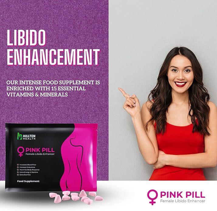 HILLTEN HEALTH Pink Pill & Blue Pill Party Pack | Libido Booster For Women & Men | High Strength Performance Powerful Fast Acting Long Lasting Results | Enhancing Female Libido Booster Tablets