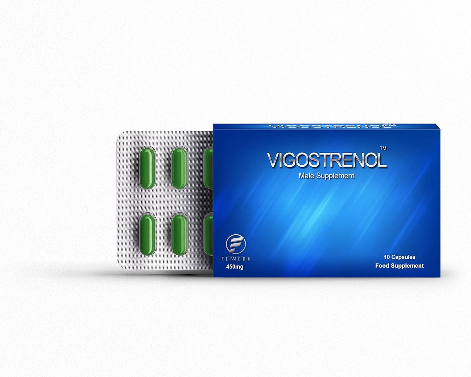 VIGOSTRENOL - Testosterone Booster - Male Food Supplement 450MG (10 Capsules)