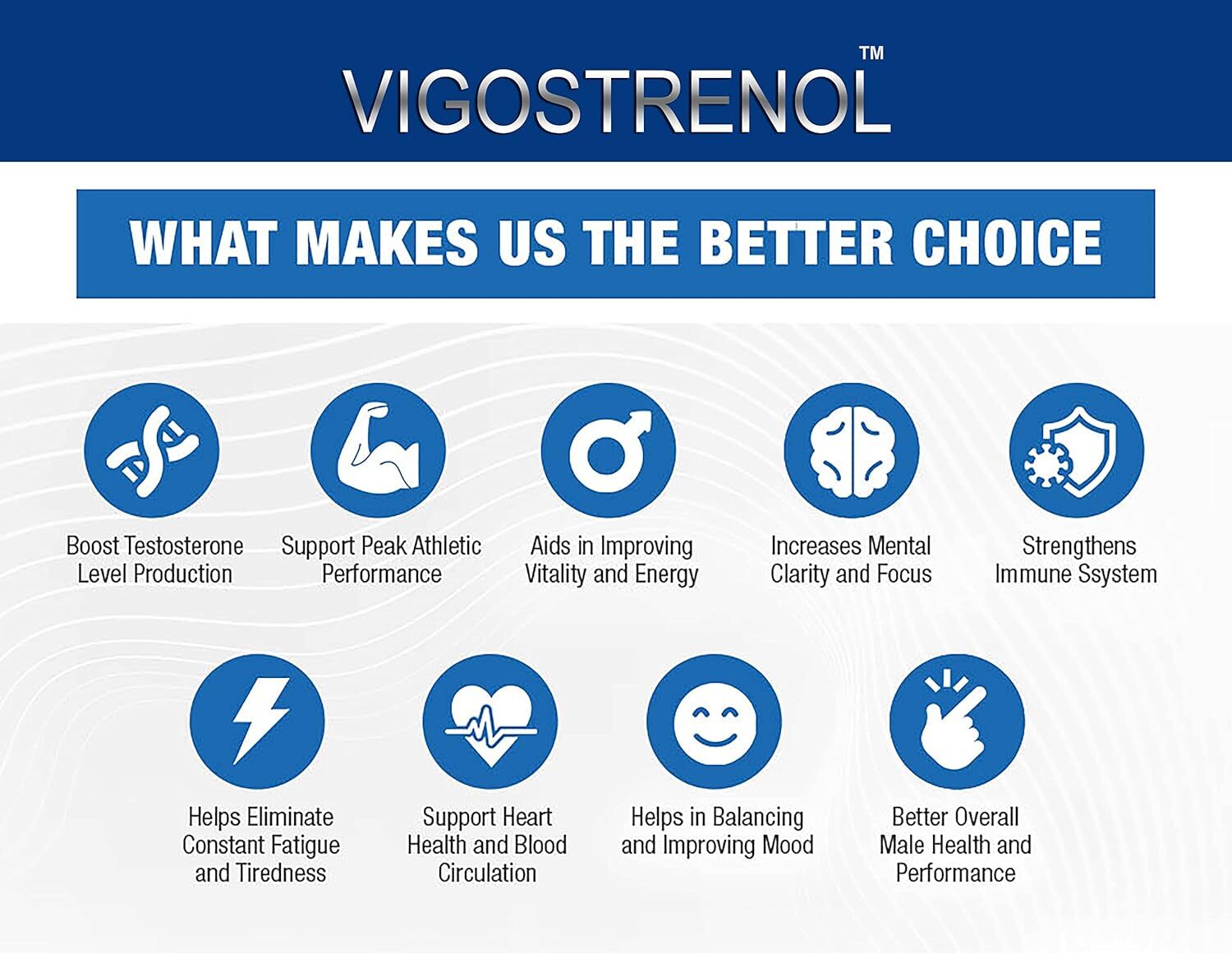 VIGOSTRENOL - Testosterone Booster - Male Food Supplement 450MG (10 Capsules)