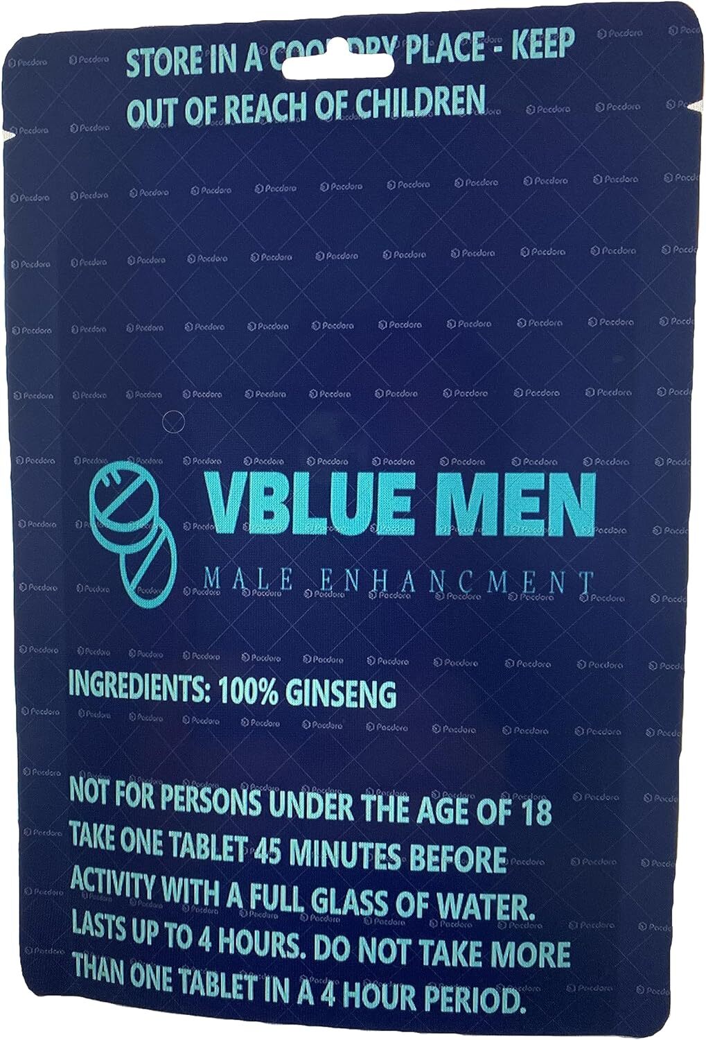 VBLUE Max | Mens Supplement | Extra Strong Blue Pills for Men | Count 40 Tablets | Ginseng