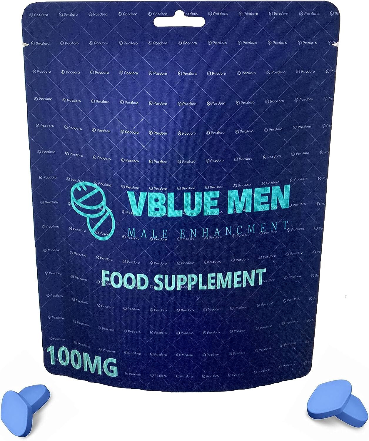 VBLUE Max | Mens Supplement | Extra Strong Blue Pills for Men | Count 40 Tablets | Ginseng
