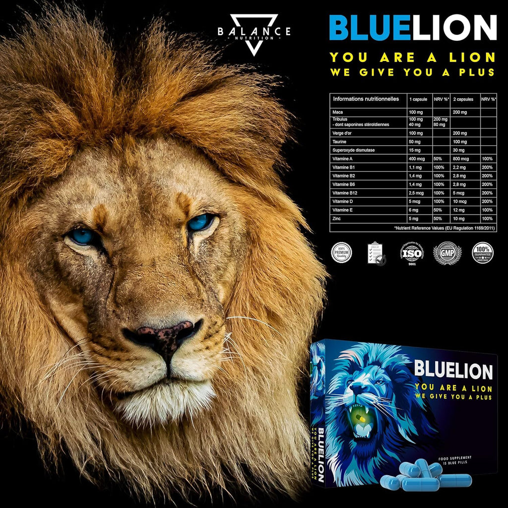 BLUELION® - 15 BLUE PILLS | Supplement for Maximum Performance of Men | Strength, Energy, Endurance