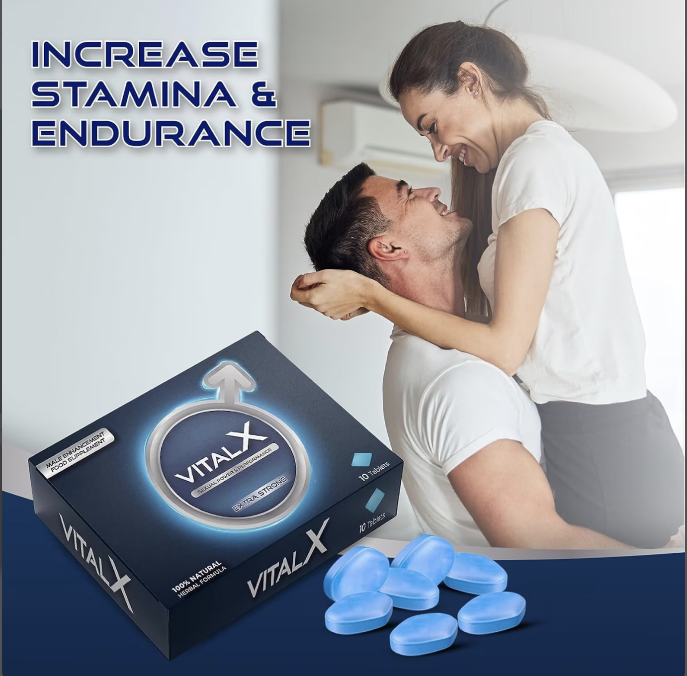 VitalX - 10 Tablets | Power & Performance | Herbal Supplement for Men | 100 Natural