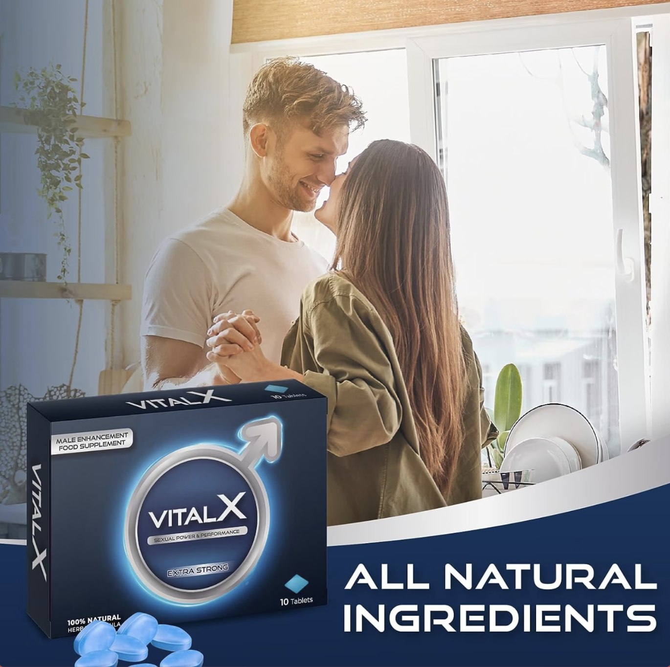 VitalX - 10 Tablets | Power & Performance | Herbal Supplement for Men | 100 Natural