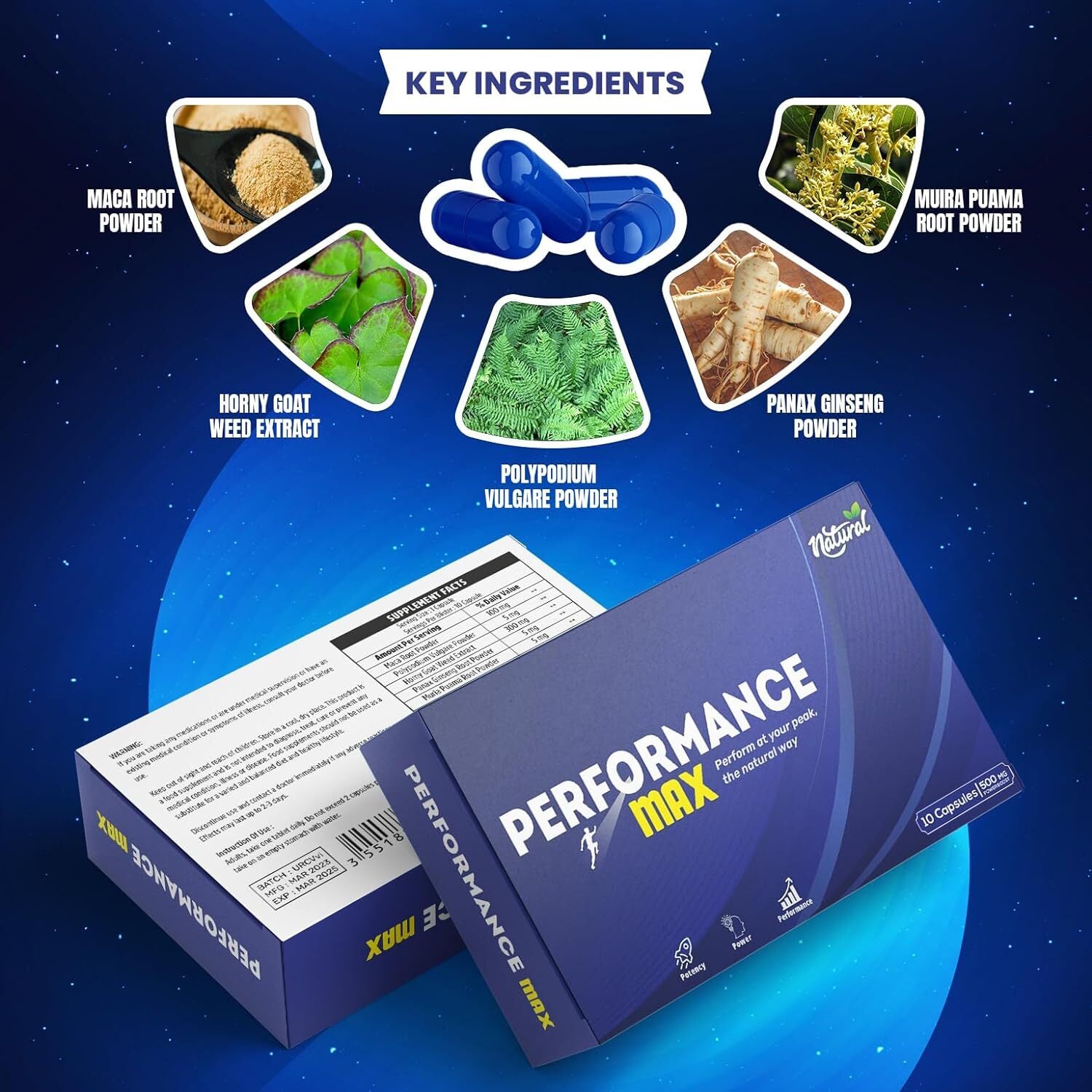 Performance Max - Perform at Your Peak The Natural Way | Energy Enhancer, High Strength, Performance, Fast Acting