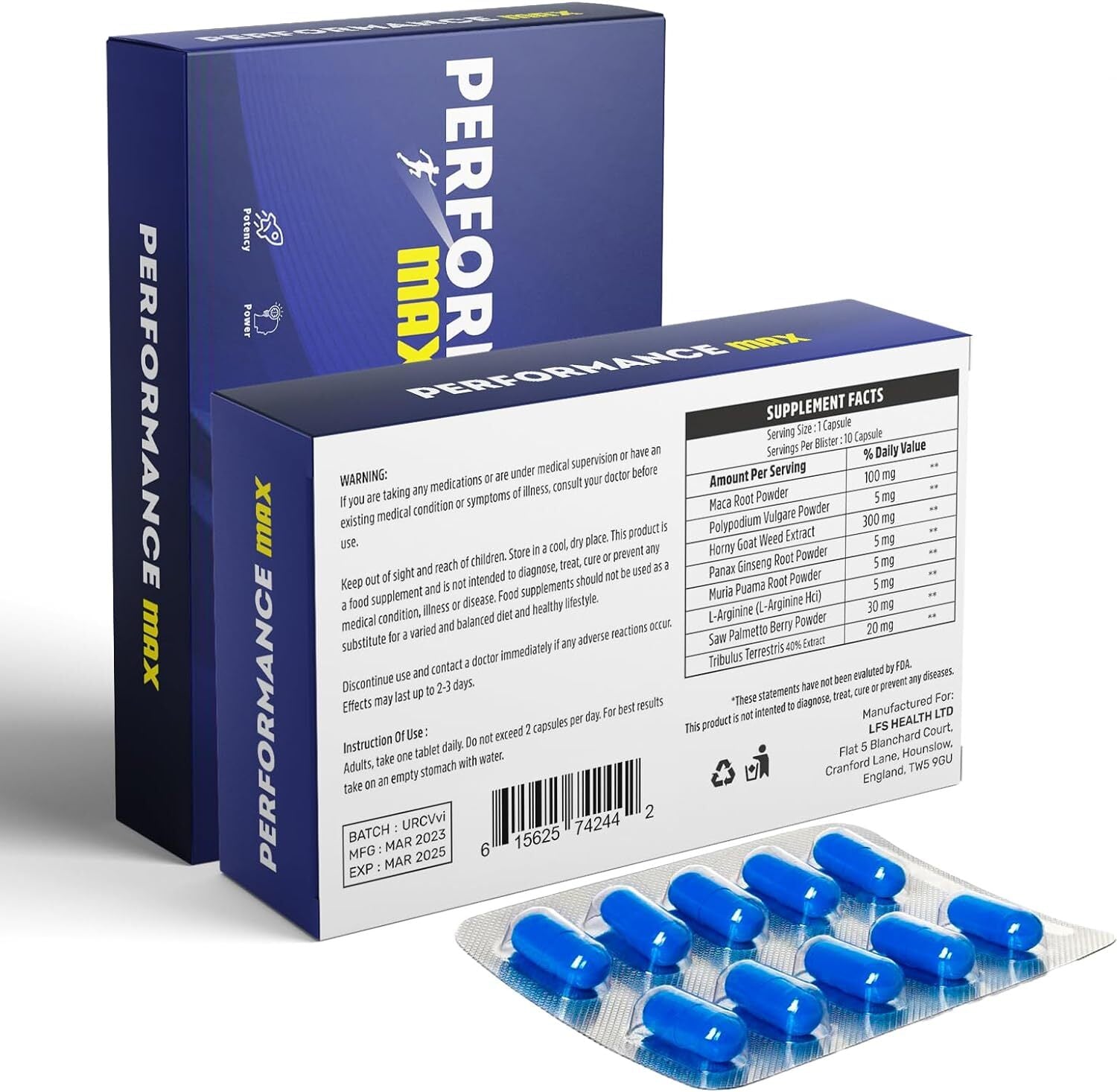 Performance Max - Perform at Your Peak The Natural Way | Energy Enhancer, High Strength, Performance, Fast Acting