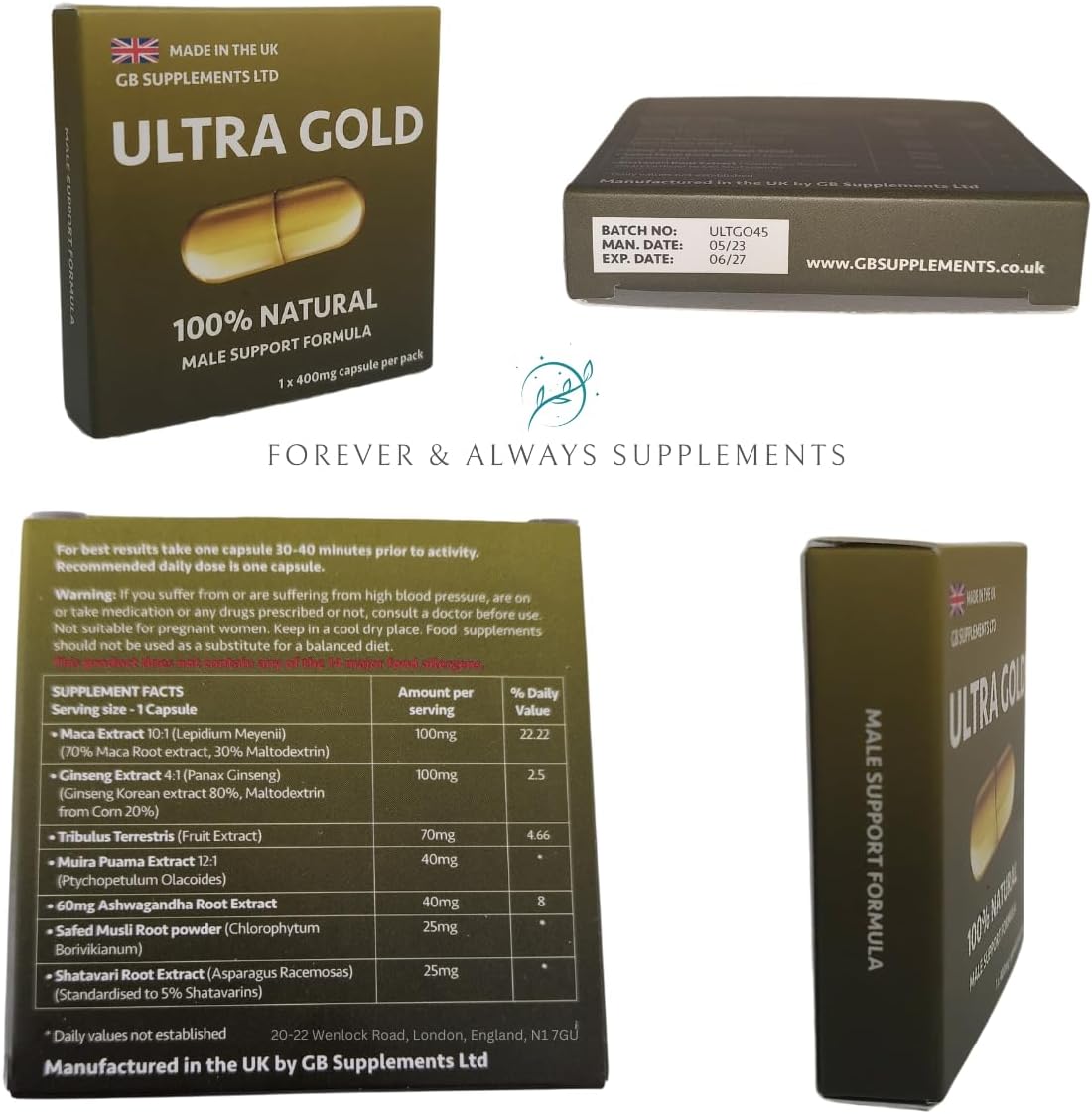10 x Ultra Gold & 10 x Pink Passion Sex Tablets for Men & Women Bundle - 100% Herbal Sex Enhancers for Couples! Libido, Endurance & Sex Drive Support for Women & Men! Maca, Ginseng & More