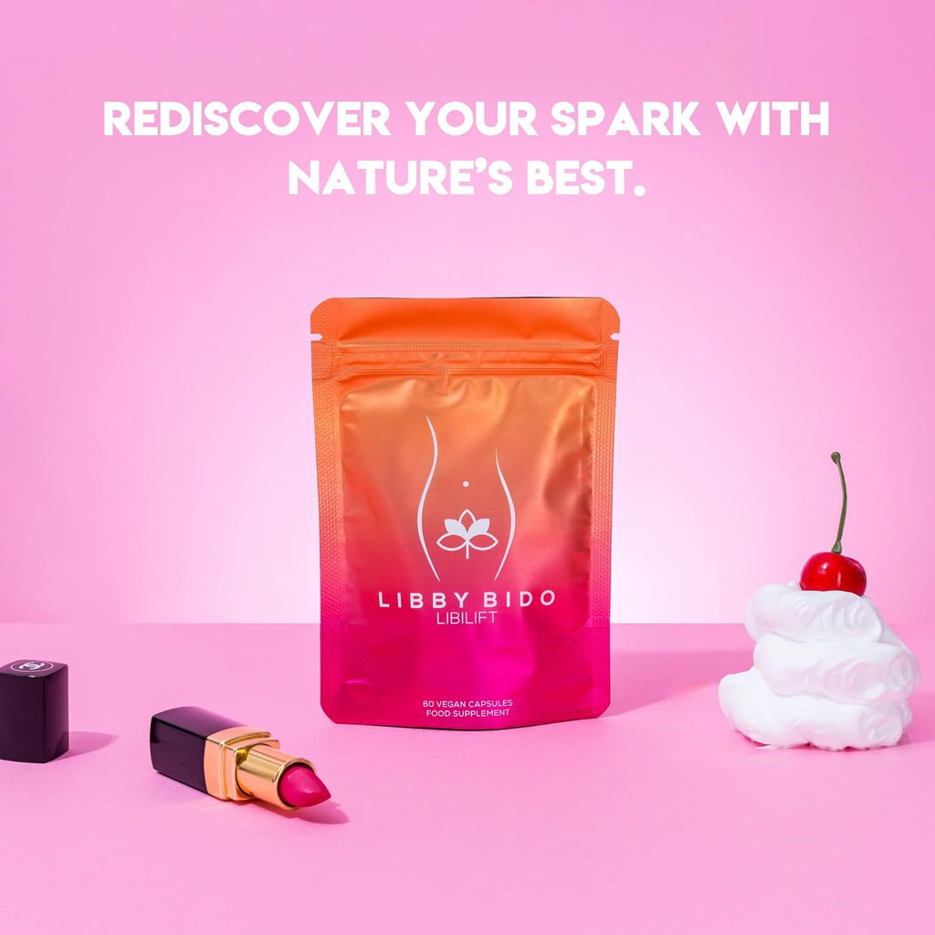 Libido Booster for Women - Natural Intimacy Support - Libby Bido Libilift Contains a Hormonal Support Boost of Maca Root Extract, Damiana, and Ashwagandha. 60 Vegan Capsules