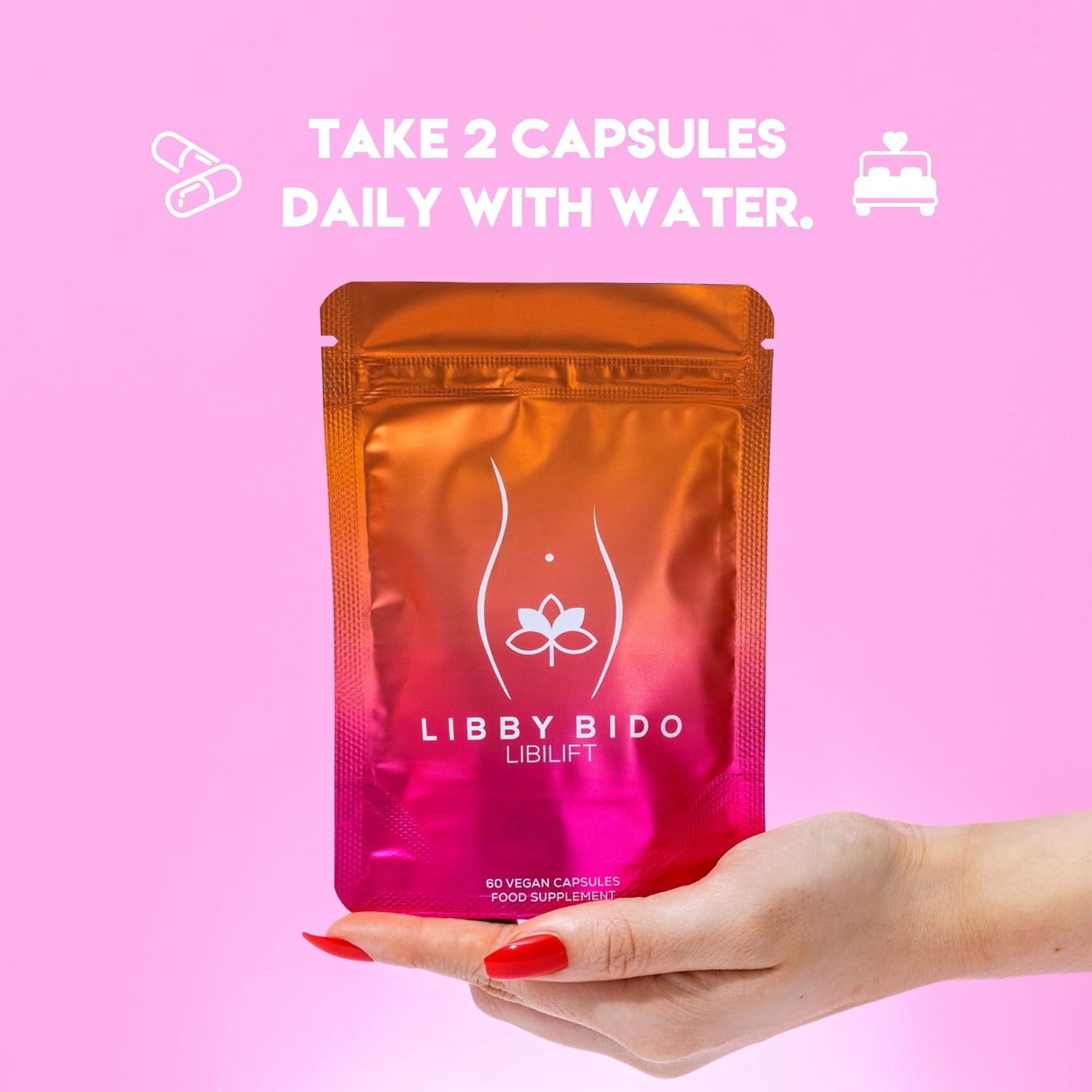 Libido Booster for Women - Natural Intimacy Support - Libby Bido Libilift Contains a Hormonal Support Boost of Maca Root Extract, Damiana, and Ashwagandha. 60 Vegan Capsules