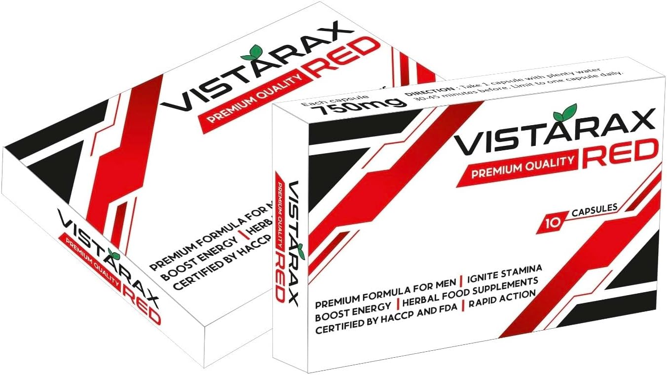 VISTARAX RED - Ignite Your Stamina to Go Longer & Stronger - Stamina Endurance Booster - RED Supplement Pills for Men - 10 Ginseng Capsules