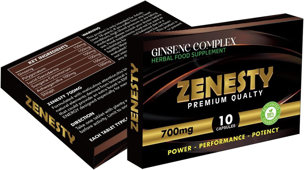ZENESTY® - Enhance Your Performance - Extra Strength Performance Enhancing Pills, Stamina Endurance Booster Gold Supplement Pills for Men - 10 Ginseng Capsules
