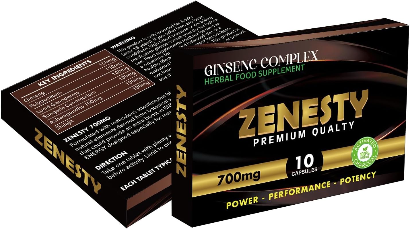 ZENESTY® - Enhance Your Performance - Extra Strength Performance Enhancing Pills, Stamina Endurance Booster Gold Supplement Pills for Men - 10 Ginseng Capsules