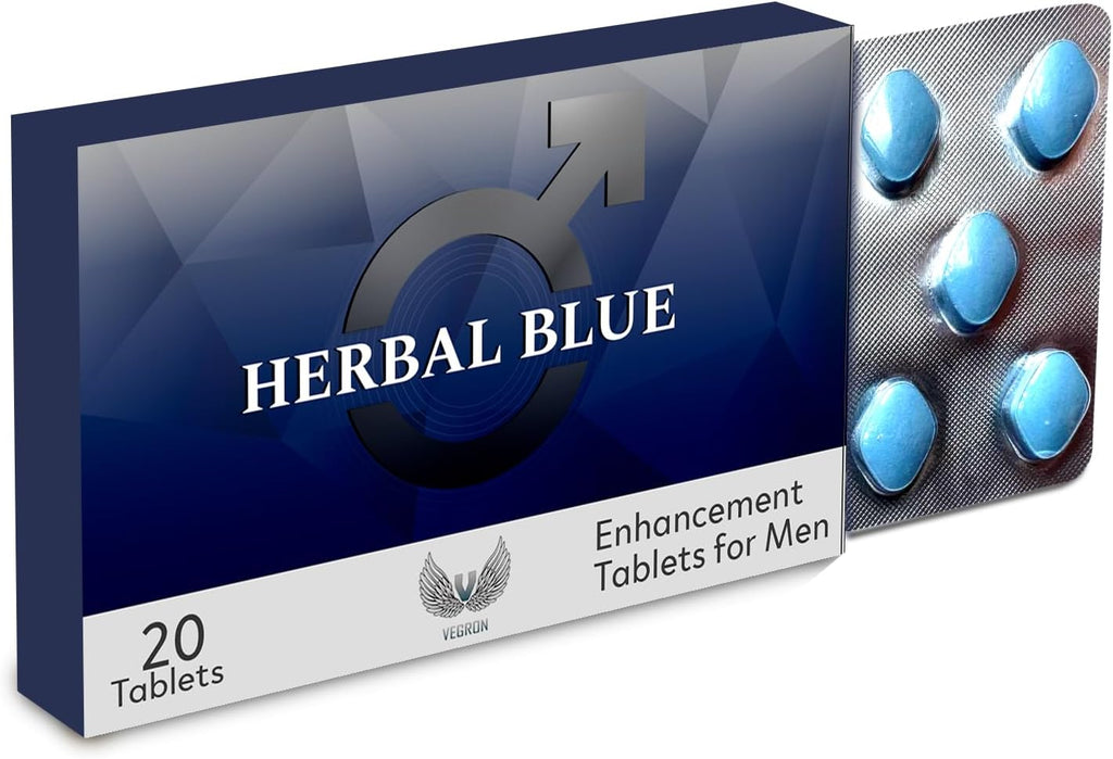 Herbal Blue Tablets 20 x 100mg Effective Herbal Supplement for Men, Natural Enhancing Supplement for Men, Premium Male Enhancement Support