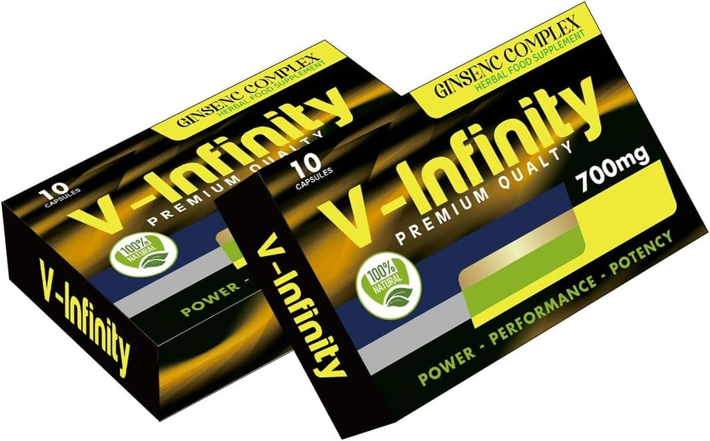 V-Infinity Gold - Enhance Your Performance - Extra Strength Performance V-Infinity Gold Pills, Stamina Endurance Booster Gold Supplement Pills for Men - 10 Ginseng Capsules