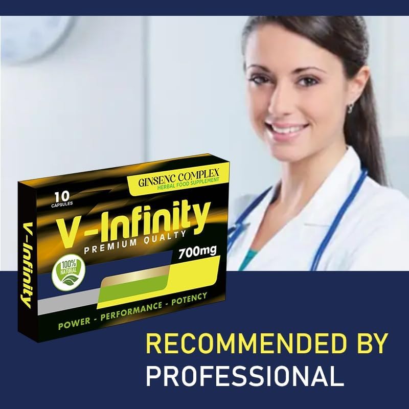 V-Infinity Gold - Enhance Your Performance - Extra Strength Performance V-Infinity Gold Pills, Stamina Endurance Booster Gold Supplement Pills for Men - 10 Ginseng Capsules