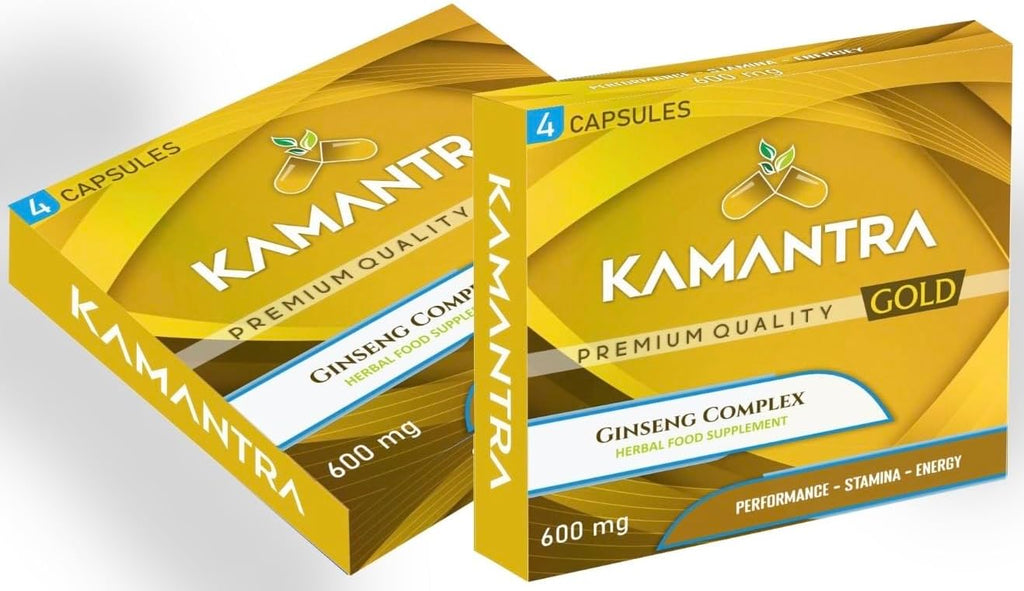 KAMANTRA™ Gold - Mantra to Enhance Your Performance - Extra Strength Performance Enhancing Pills, Gold Supplement Pills for Men - 4 Ginseng Capsules