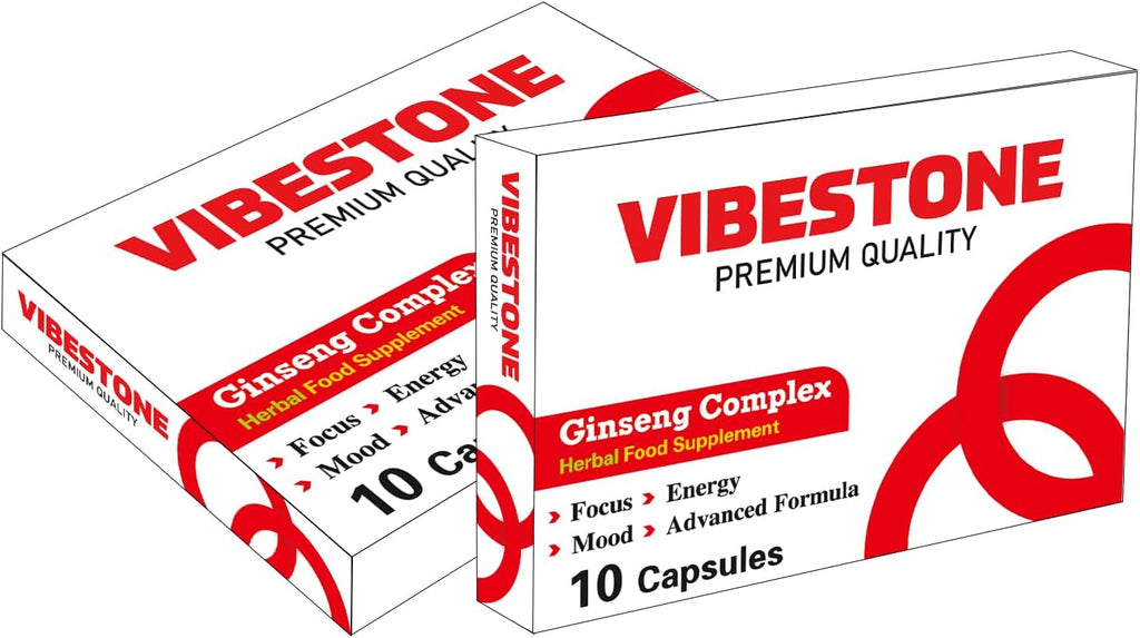 VIBESTONE RED Stronger for Longer New Formula- Ultra Strong Performance Enhancing Pills, Stamina Endurance Booster RED Supplement Pills for Men - 10 Ginseng 700MG Capsules