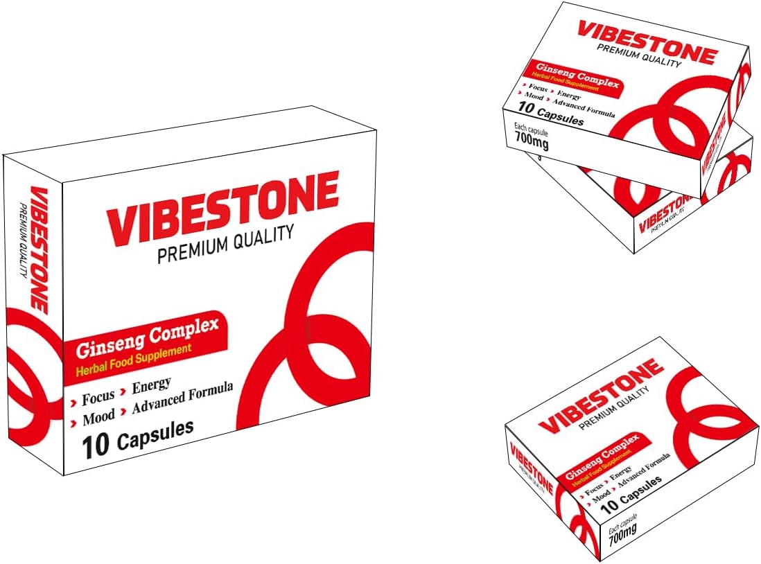 VIBESTONE RED Stronger for Longer New Formula- Ultra Strong Performance Enhancing Pills, Stamina Endurance Booster RED Supplement Pills for Men - 10 Ginseng 700MG Capsules