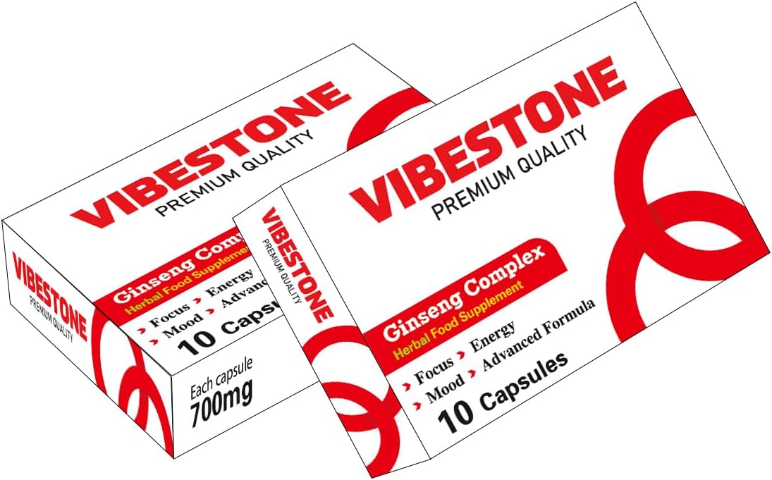 VIBESTONE RED Stronger for Longer New Formula- Ultra Strong Performance Enhancing Pills, Stamina Endurance Booster RED Supplement Pills for Men - 10 Ginseng 700MG Capsules