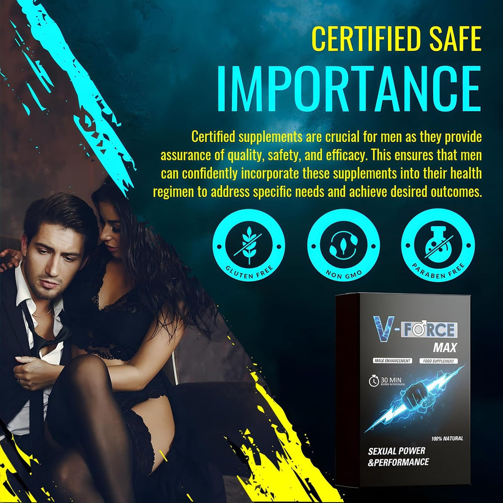 V-Force MAX Blue Pills for Men Extra Strong 100mg - Amplified Enhanced Strength & Firmness - Stronger & Harder Performance for Prolonged Results Food Supplement Tablets UK (20 Count (Pack of 1))