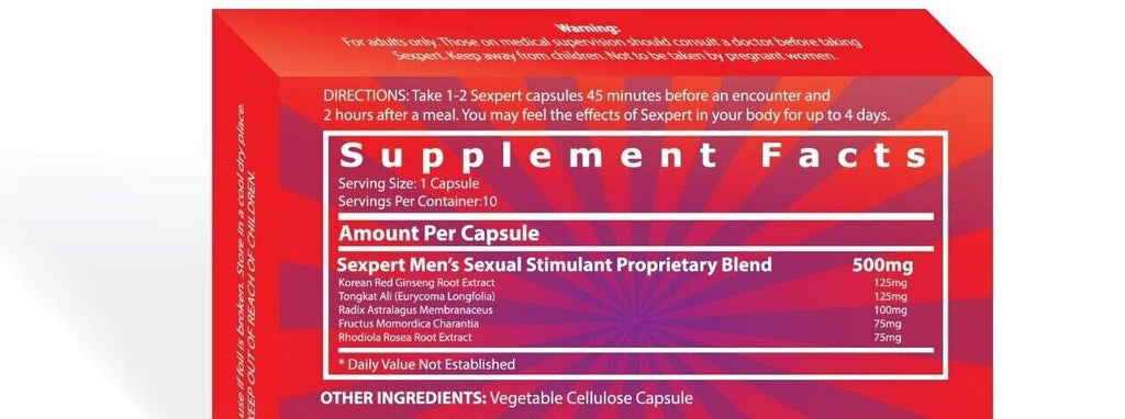 SEXPERT - Male Supplement Support, Amazing Results Guaranteed or Money Back! 30 Pills