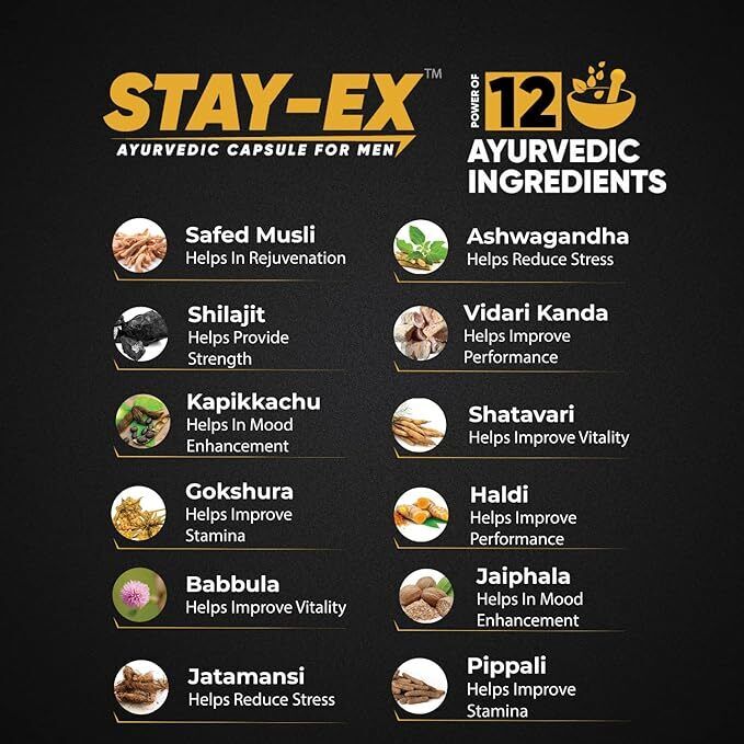 STAY-EX Ayurvedic Male Performance Enhancement 12 Pills
