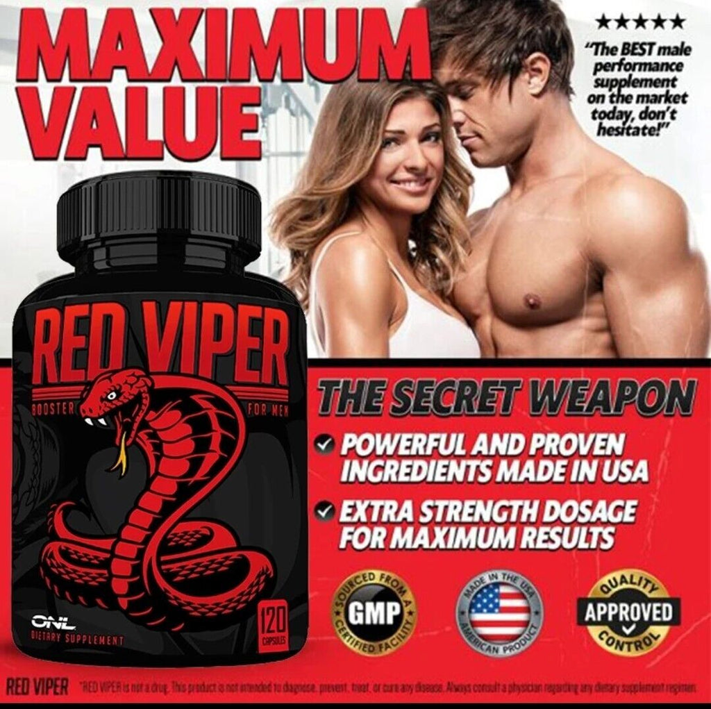 Red Viper Test Booster For Men - Male Enhancing Pills - Enlargement Supplement