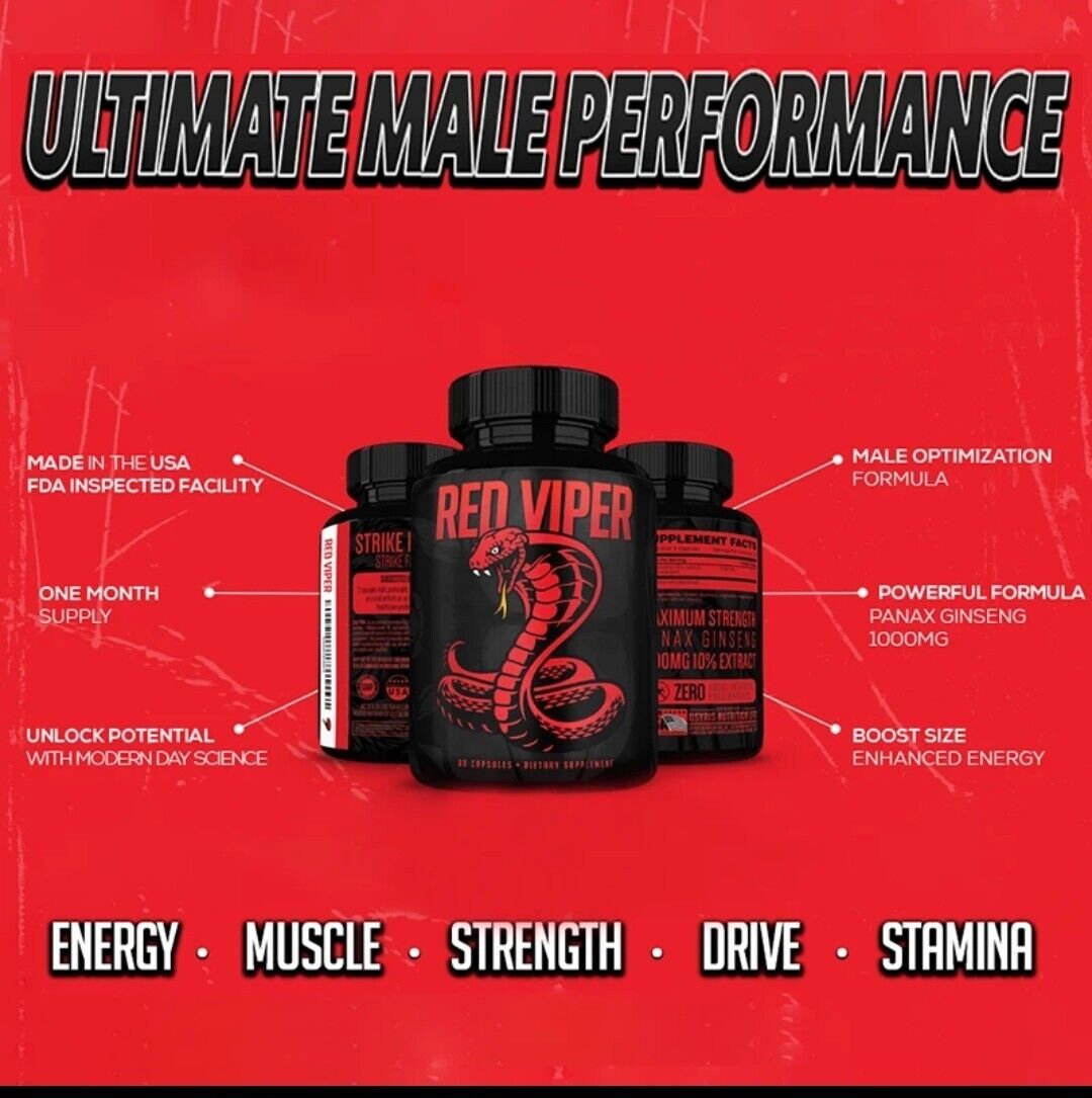 Red Viper Test Booster For Men - Male Enhancing Pills - Enlargement Supplement