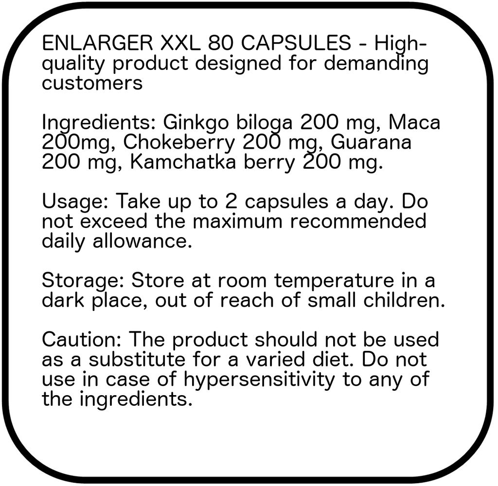 ENLARGER XXL 80 Caps Penis Enlargement Longer Xtrasize Member XXL Eron Vigrax