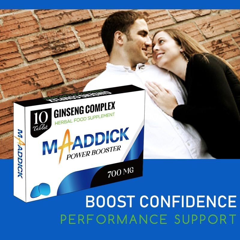 MAADDICK-10 Blue Tablets. Extra Strong. Herbal Ingredients. Natural Energy. with SHILAJIT and ASHWAGANDHA. No Unwanted Ingredients. (Ginseng Tablets)